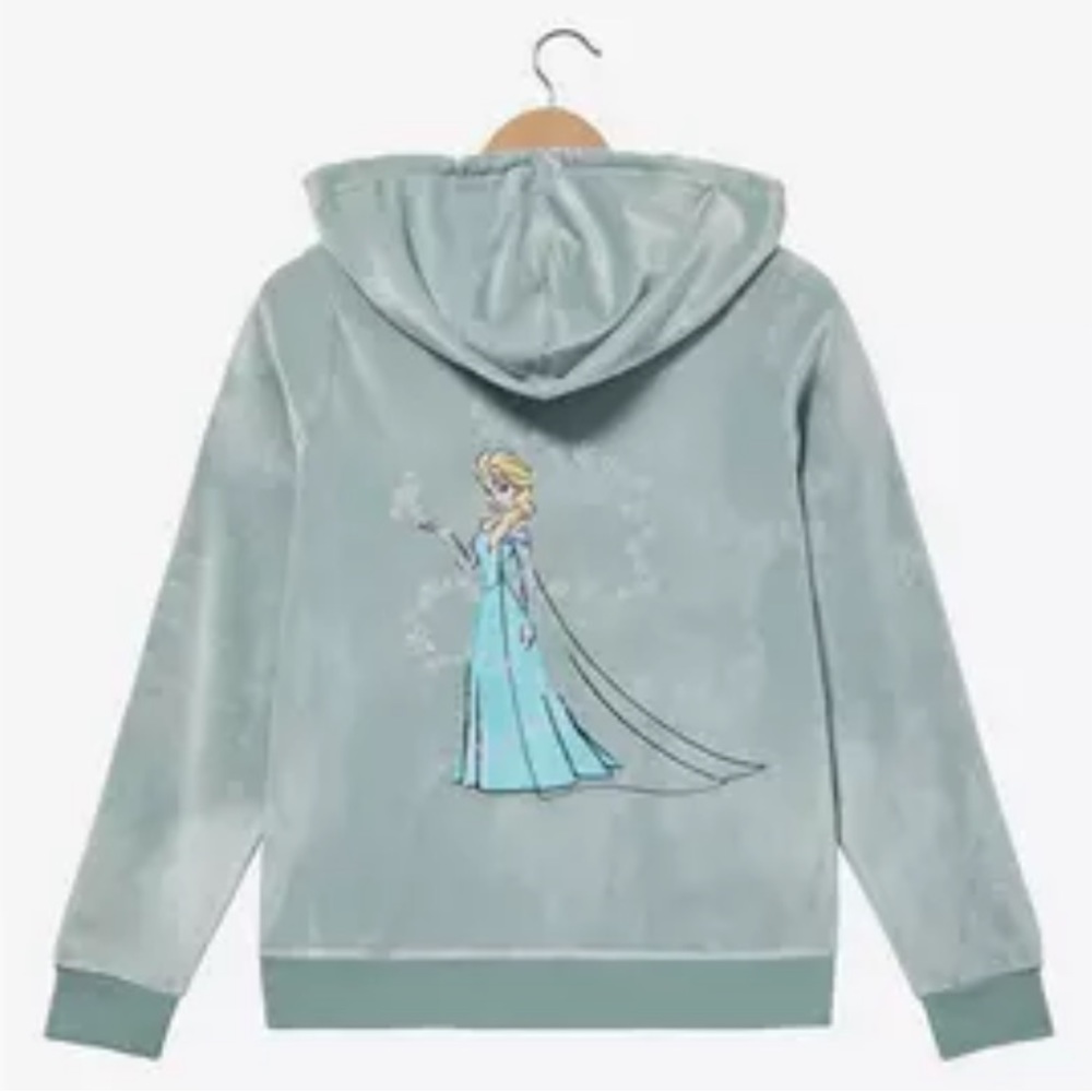 DISNEY FROZEN “ELSA” PORTRAIT ZIP-UP HOODIE BOXLUNCH EXCLUSIVE SIZE LARGE🌟NWT🌟